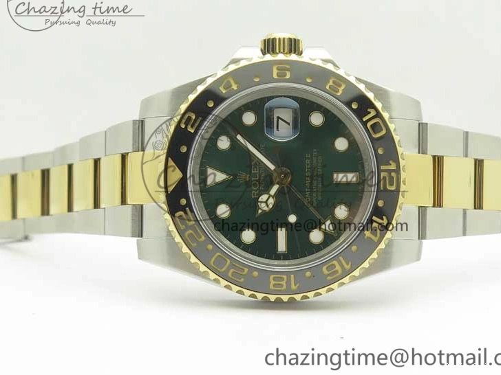 0504 GMT Master II 116713 GMF 904L Steel Edition Green Dial on SS YG Bracelet A Lightweight 3386